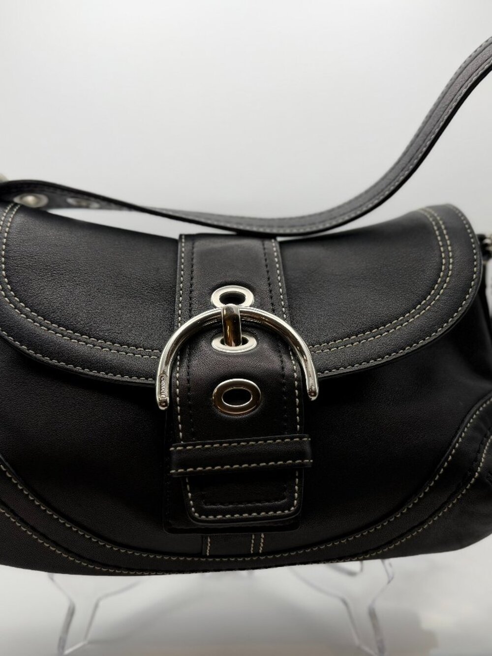 Coach Soho Shoulder Buckle Flap Shoulder Bag – Black